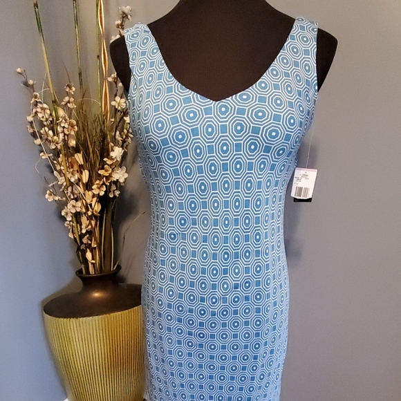 Jones New York Signature Ocean Blue Silk dress NWT - Picture 2 of 7